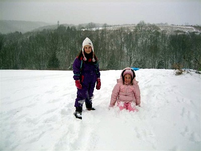 The kids in snow