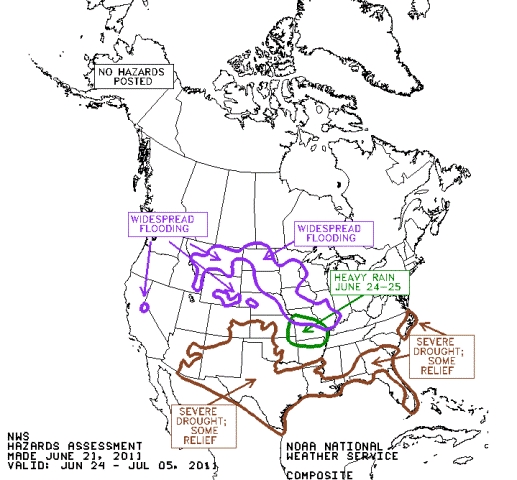 NOAA climate prediction map