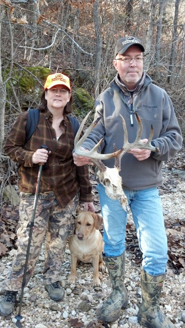 Skull and antlers of a white-tailed buck found intack that died last year