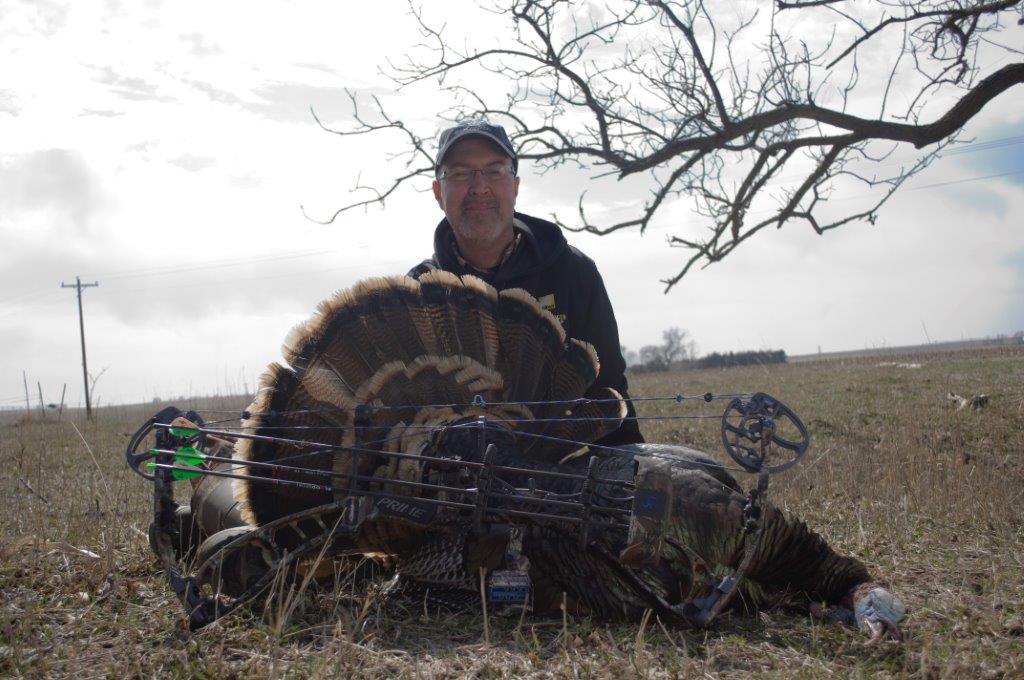 Merriam Hybrid  Wild Turkey Killed in Nebraska Archery Season with Prime G-5 Bow and Dr. Grant Woods