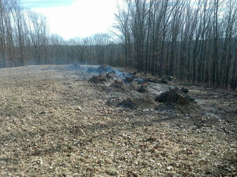 Burning Brush Piles to clean up a food plot 