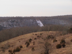 Hill with changes in topography.