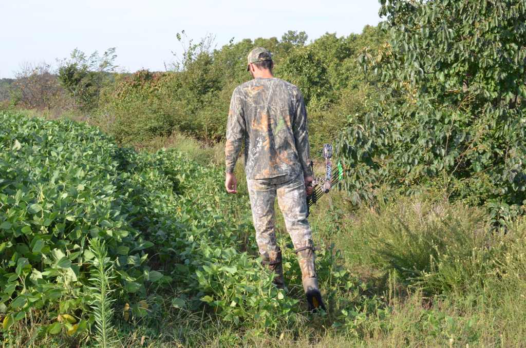 Hunter walking to a treestand