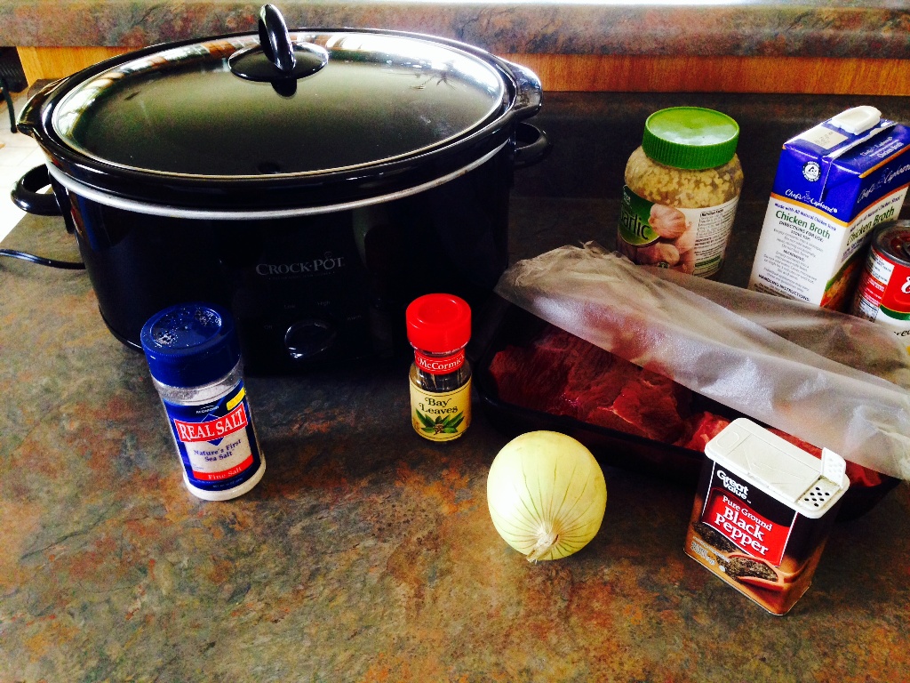 Ingredients for slow cooker venison roast