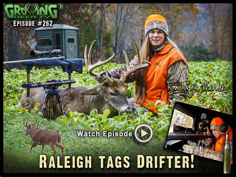 Raleigh tags the buck Drifter in GrowingDeer.tv episode #262.
