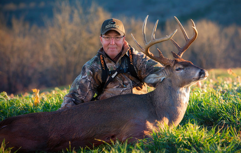 Grant tagged the buck, the Trashman, during a late December hunt