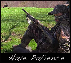 A hunter waits to take a shot.