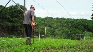 Trimming growth near a HotZone electric fence