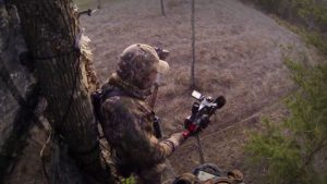 Self filming a deer hunt.