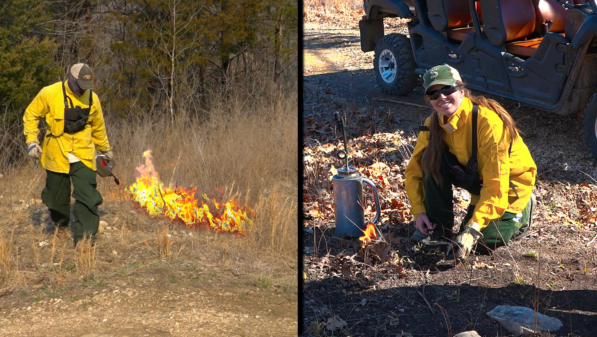 Interns help the GrowingDeer Team with a prescribed fire