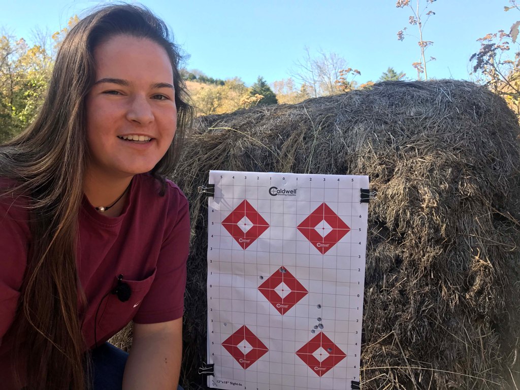 Rae's Woods with her Caldwell practice target