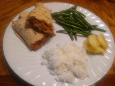 Italian-style venison burritos