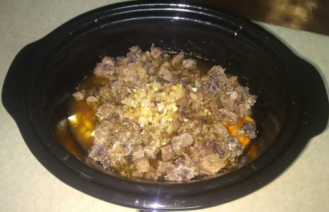 A slow cooker recipe for venison soup.