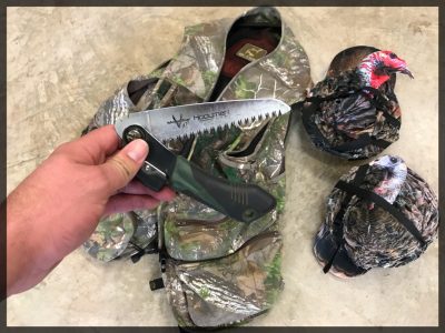 I keep a small saw / pruner in my turkey vest