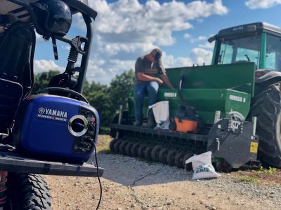 cleaning out our no-till drill