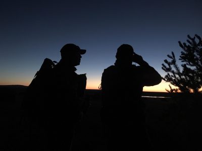 Two hunters glassing