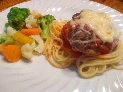 Italian Style Venison Patty with Pasta